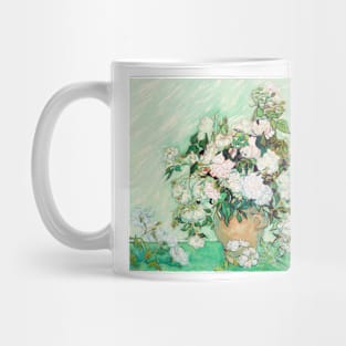 Flowers painting,  Roses (1890) by Vincent Van Gogh, art Mug